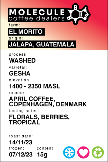 El Morito - Jalapa, Guatemala - Washed Gesha / April Coffee, Denmark // 15g