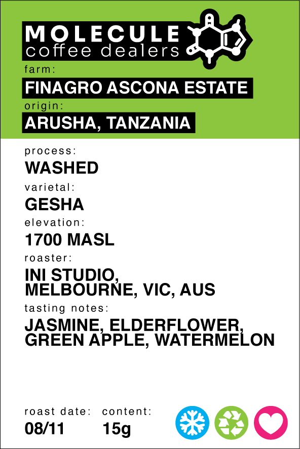 Finagro Ascona Estate - Arusha, Tanzania - Washed / INI Studio // 15g