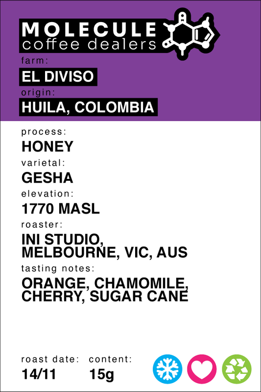 El Diviso - Huila, Colombia - Honey / INI Studio // 15g